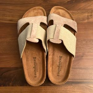 Sundance slip on suede and cork sandals. Size 39 (8-8.5)